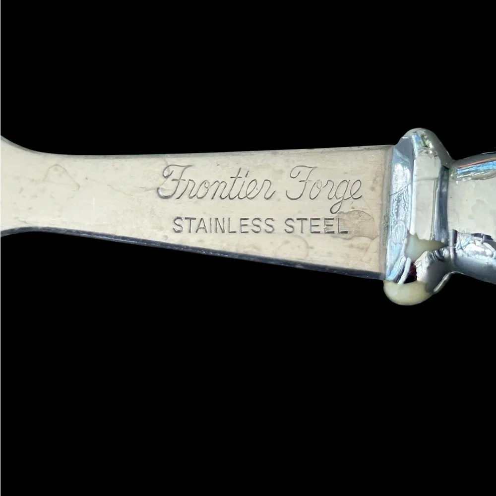 VTG Frontier Forge Stainless Steel Hostess Set Lucite Handle Cake & Cheese Knife